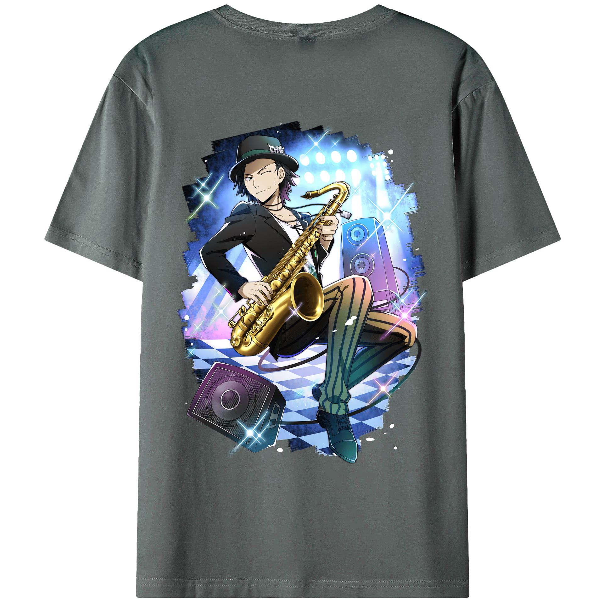 （画像用） 文豪ストレイドッグス Bungo Stray Dogs 綿100％ メンズ半袖Tシャツ（バックプリント） 通気性